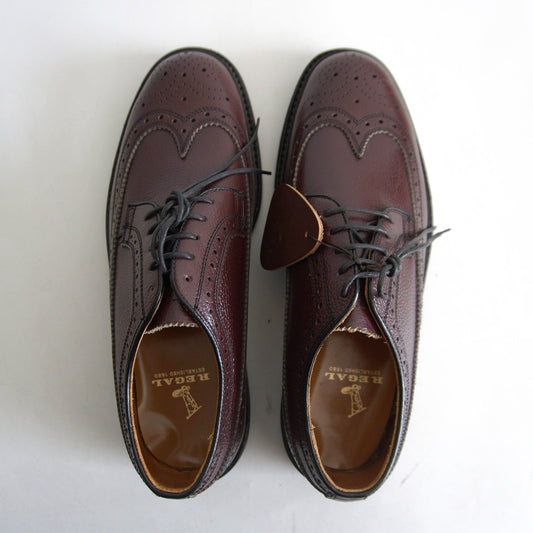 REGAL Wingtip Leather Shoes Bordeaux Made in Size 24.5EE