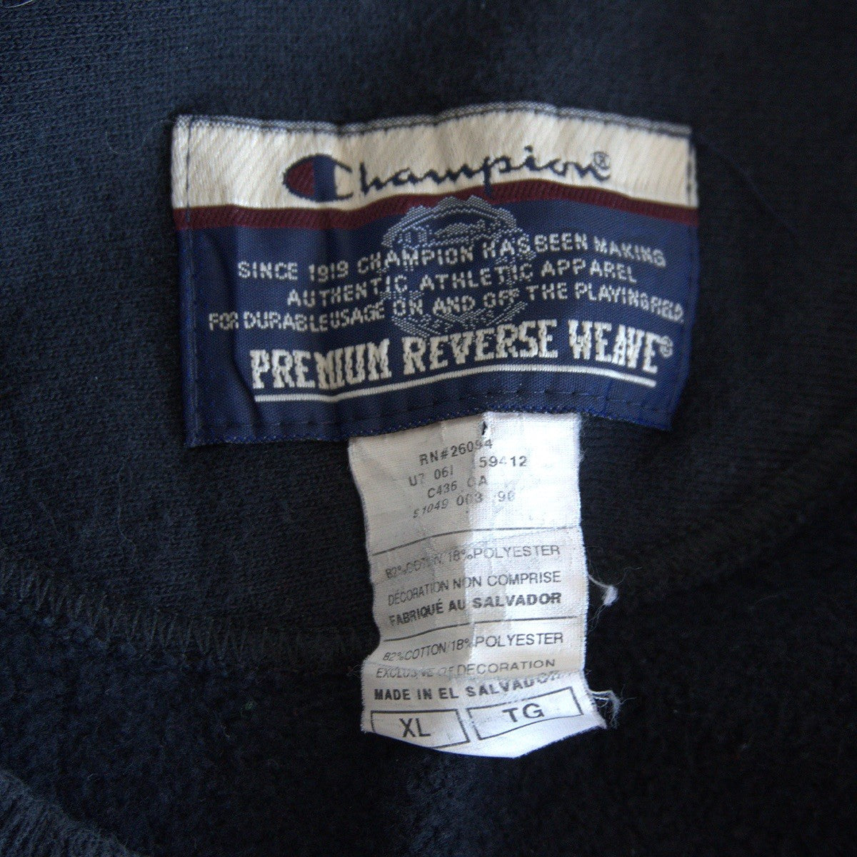 CHAMPION Premium Reverse Weave Black Sweatshirt Size XL