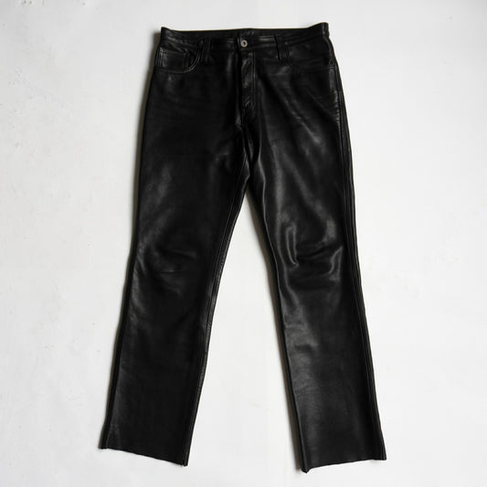 Y'2 LEATHER Black Steerhide Leather Pants Size 33