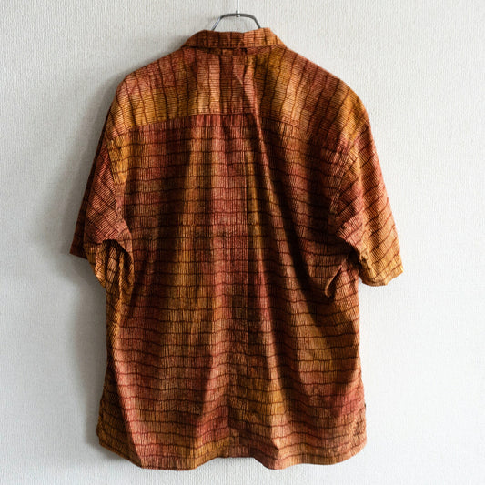 ISSEY MIYAKE MEN 90s Printed Front Pleat Open Collar Size M