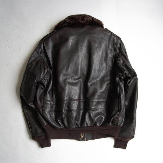 SCHOTT 184SM G-1 Shearling Collar Leather Jacket Made Size S