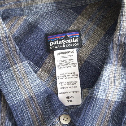 PATAGONIA SP14 Organic Cotton Plaid Check Shirt Size XXL