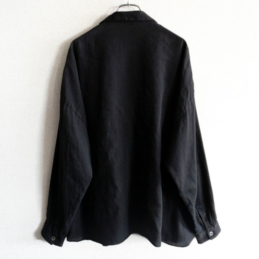 ARTS&SCIENCE Black Cotton Linen Angora Shirt Jacket Size L