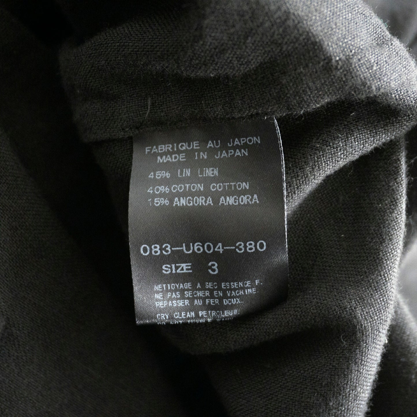ARTS&SCIENCE Black Cotton Linen Angora Shirt Jacket Size L