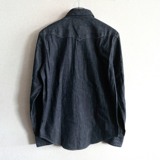 RRL Indigo Buffalo Denim Western Shirt Concho Size S