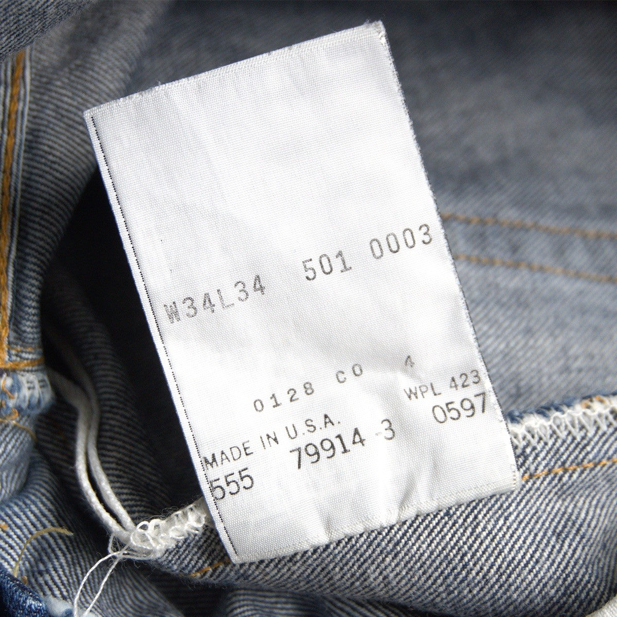LEVI'S 501XX Big E Denim Pants Made in USA Size 34×34