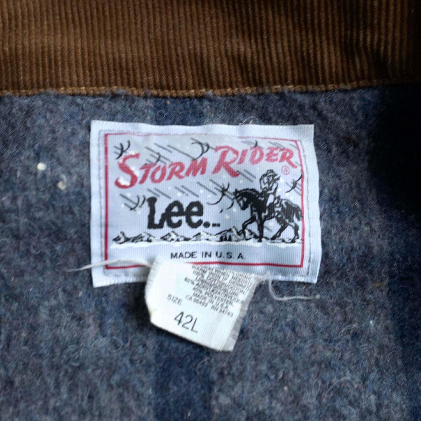 LEE 80s Storm Rider Blanket Lined Denim Jacket Size 42L