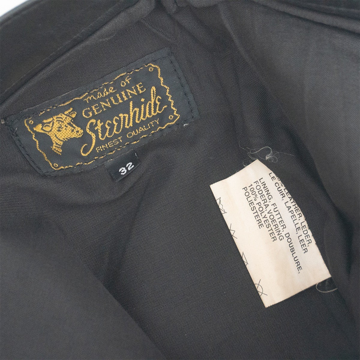 AERO LEATHER Steerhide Leather Pants Black USA-made Size 32