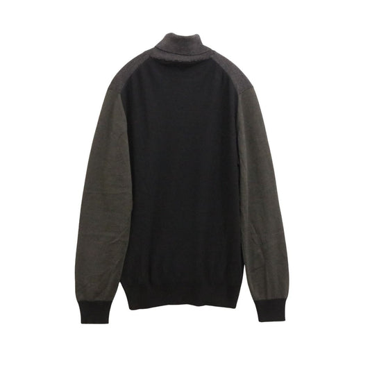 LANVIN Panelled High Gauge Turtleneck Sweater Gray Size S