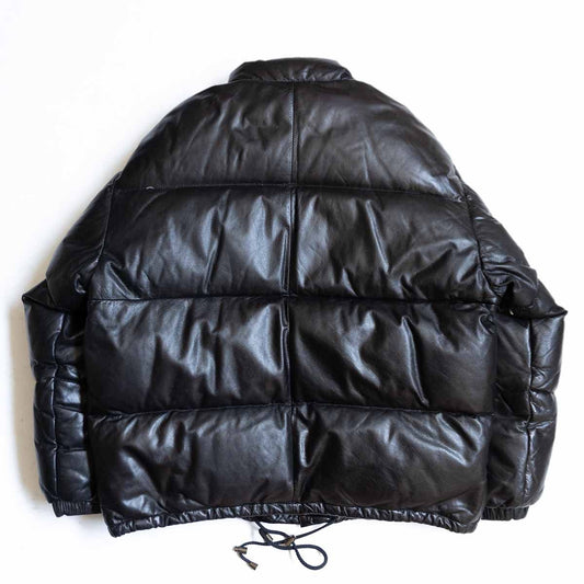 WIND ARMOR Leather Down Jacket Dark Brown Size 3L