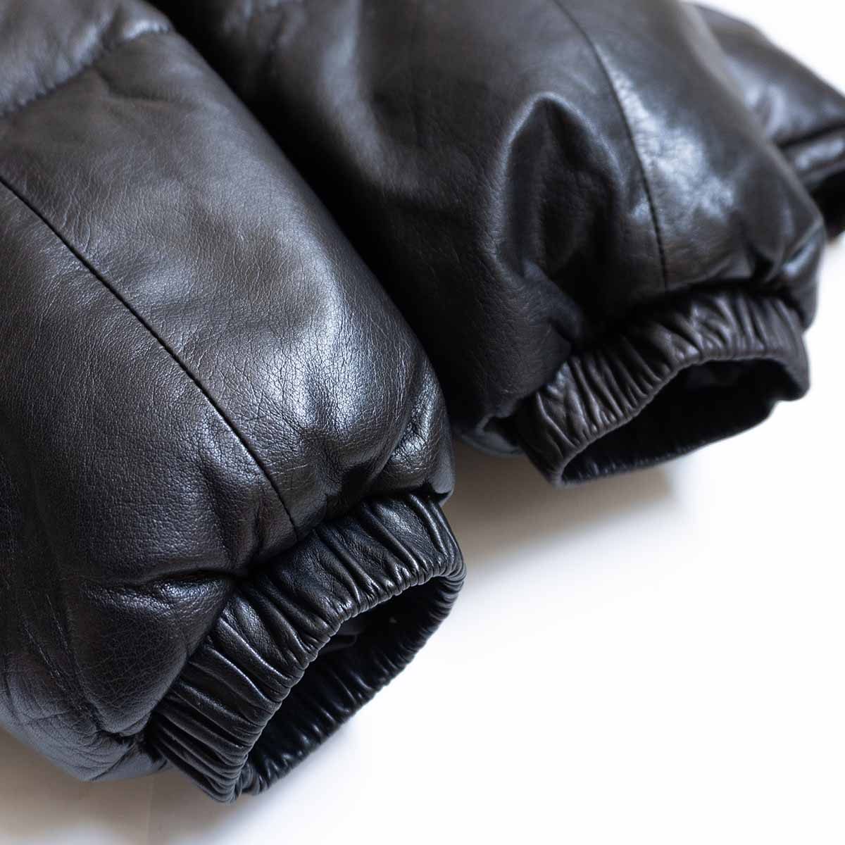 WIND ARMOR Leather Down Jacket Dark Brown Size 3L