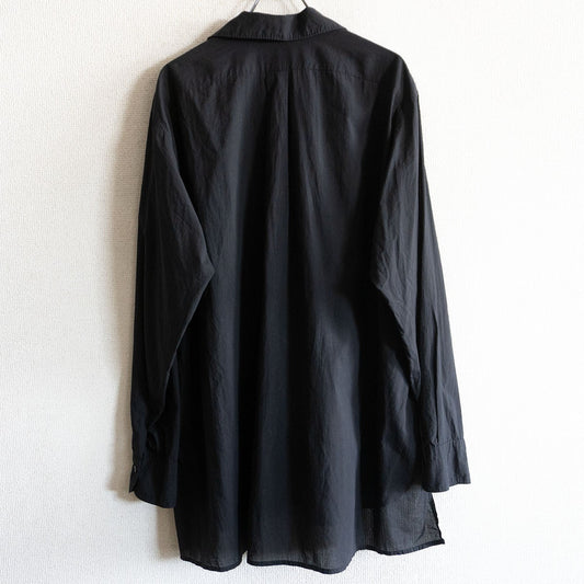 MAATEE&SONS 24SS Black Sheer Cotton Pullover Shirt Size 3