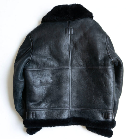 AVIREX B-3 Shearling Bomber Jacket Black Size L