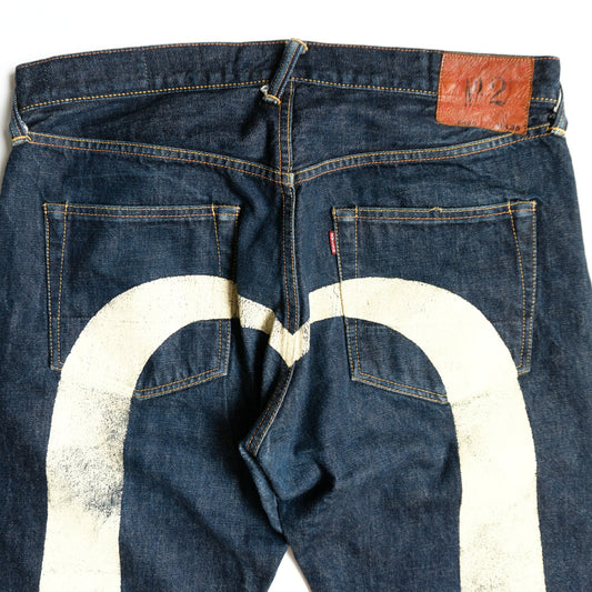EVISU Dark Indigo Lot.2000 Seagull Jeans Size 36×35