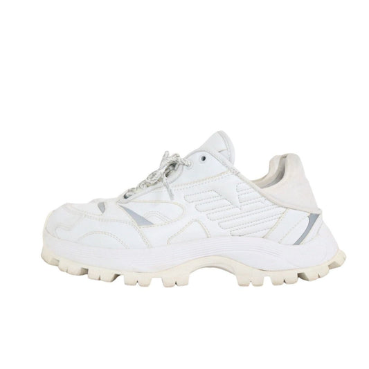 EMPORIO ARMANI Leather Chunky Sneakers White Size 26.0cm