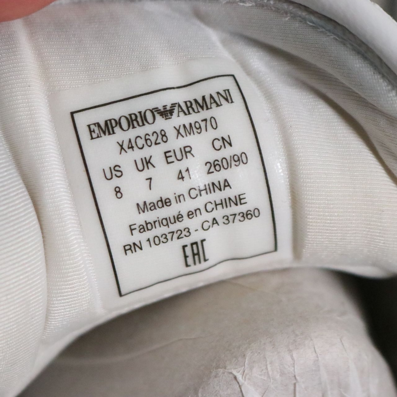 EMPORIO ARMANI Leather Chunky Sneakers White Size 26.0cm