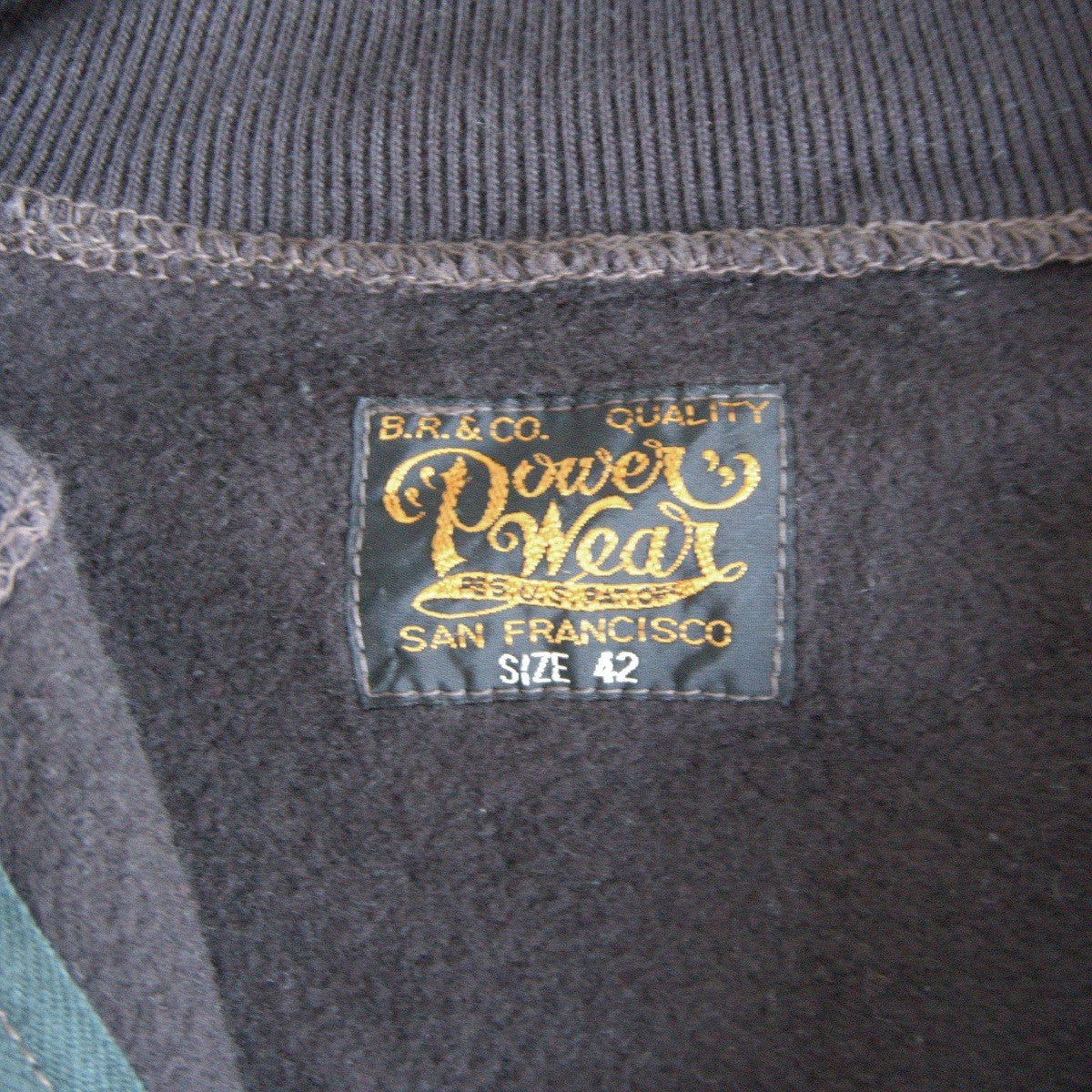 FREEWHEELERS POWER WEAR 30s Quarter Zip Sweatshirt Size 42