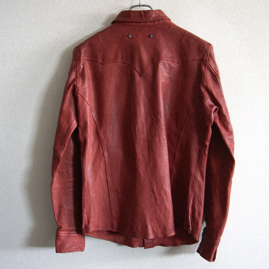 ISAMU KATAYAMA BACKLASH Italian Calf Leather Shirt Size XL