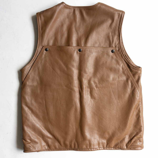 FORT MORGAN VEST Brown Steerhide Leather Vest Size 44