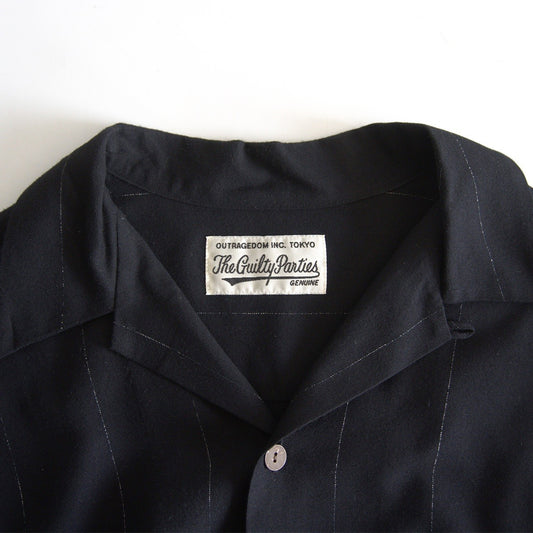 WACKO MARIA Striped Open Collar Rayon Shirt Size L