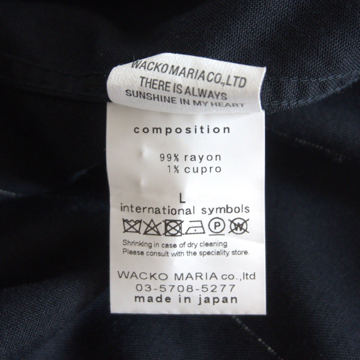 WACKO MARIA Striped Open Collar Rayon Shirt Size L