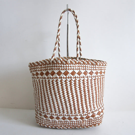 DRAGON Leather Woven Mesh Hand Bag Size ONE SIZE