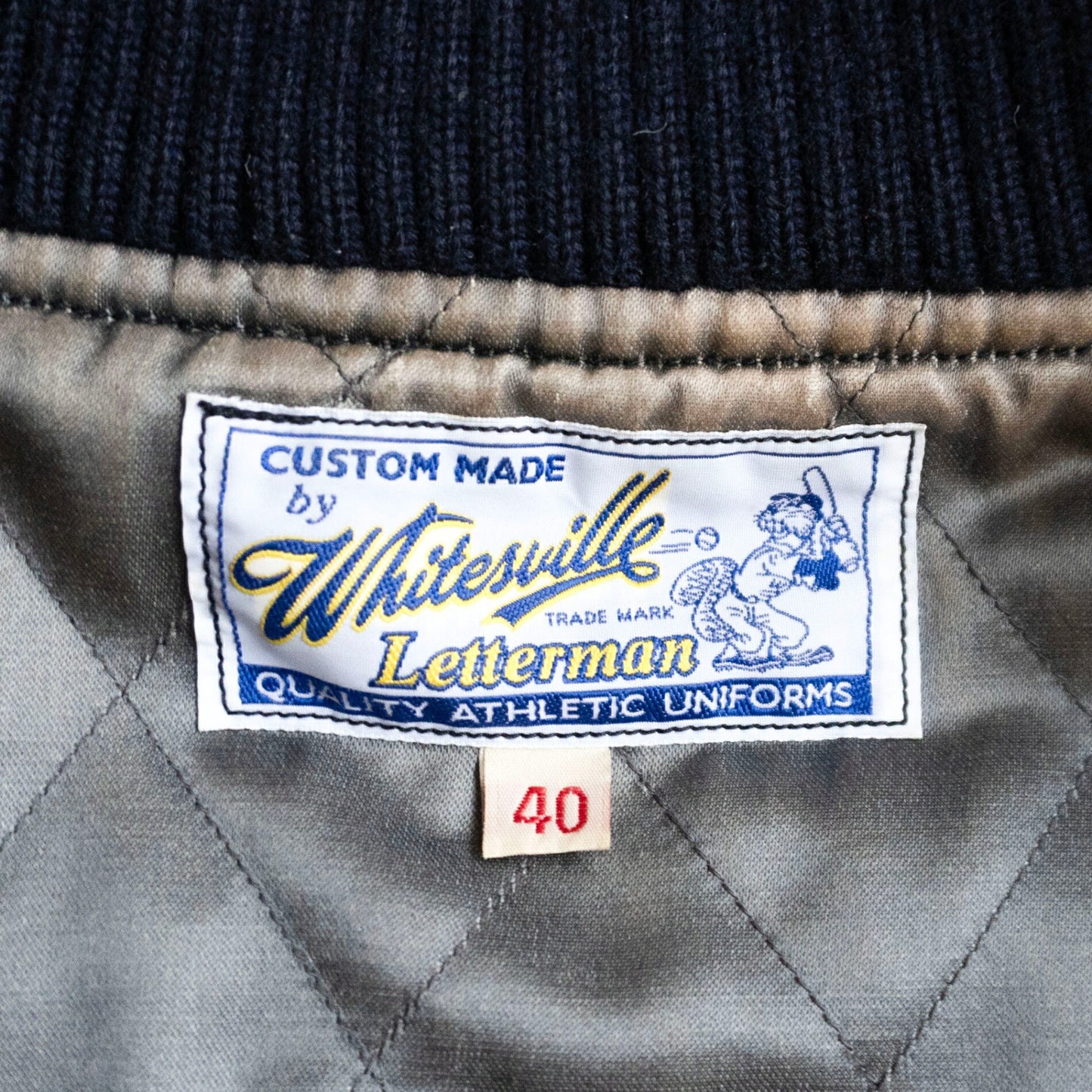 WHITESVILLE Full Deco Leather Sleeve Varsity Jacket Size 40