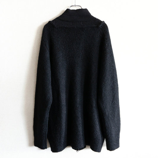 Yohji Yamamoto POUR HOMME Black Zip Up Knit Jacket Size 3