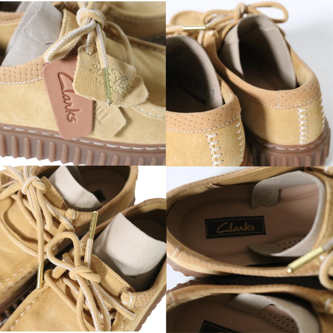 Clarks Torhill Lo Suede Platform Slip-Ons Beige Size 25.0cm