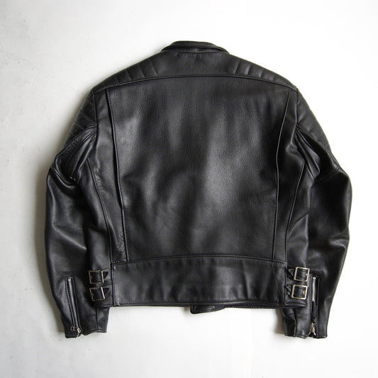 SCHOTT Black Padded Rider Leather Jacket Size 42