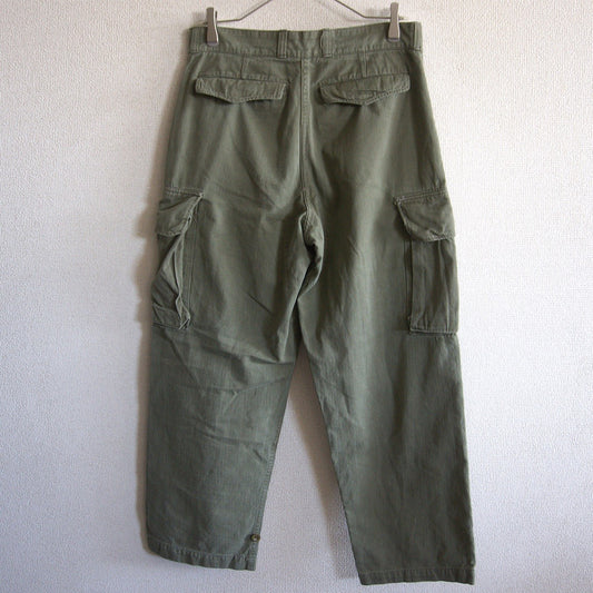 French Military 60s M47 Herringbone Cargo Pants Size 21