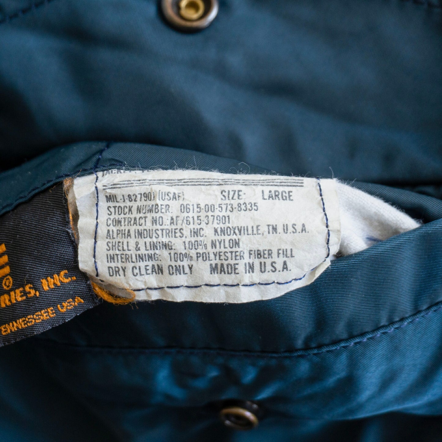 ALPHA INDUSTRIES 80s MA-1 Nylon Flight Jacket in USA Size L