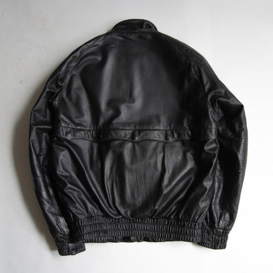 KADOYA Stand Collar Leather Jacket Black Size 3L