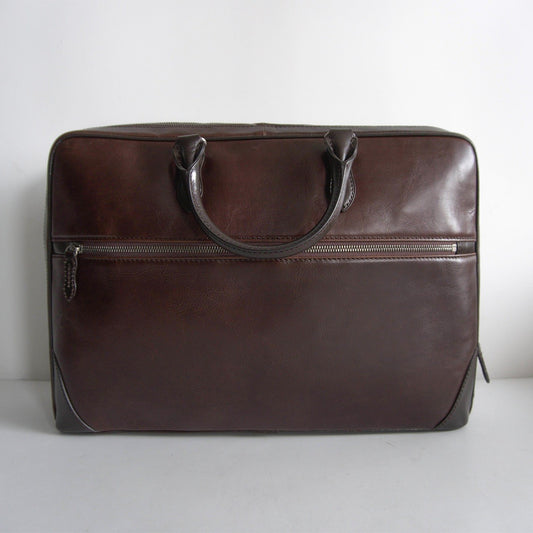 FUJITAKA 2-Way Leather Dark Brown Bag Size H30CM×W44CM×D9.5CM