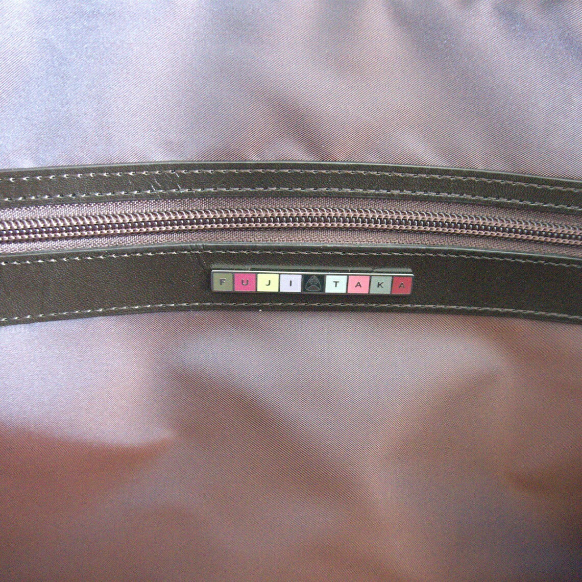 FUJITAKA 2-Way Leather Dark Brown Bag Size H30CM×W44CM×D9.5CM