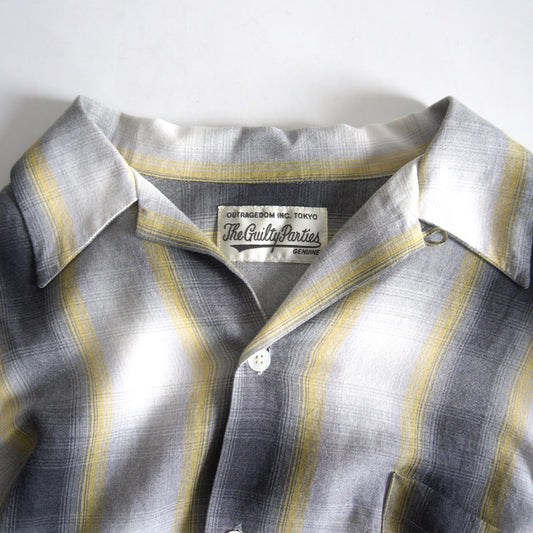 WACKO MARIA Ombre Check Rayon Open Collar Shirt Size XL