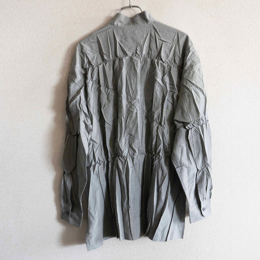ISSEY MIYAKE Pleated Long Sleeve Shirt Gray Size M