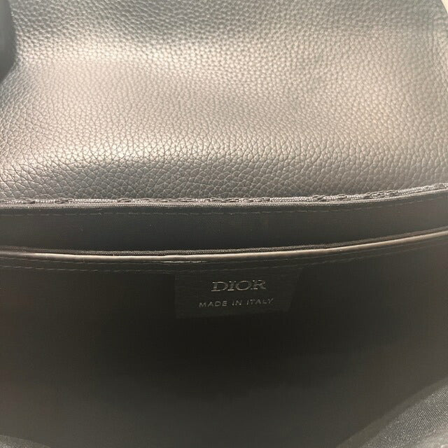 DIOR Saddle Oblique Flap Messenger Bag Black Size ONE SIZE
