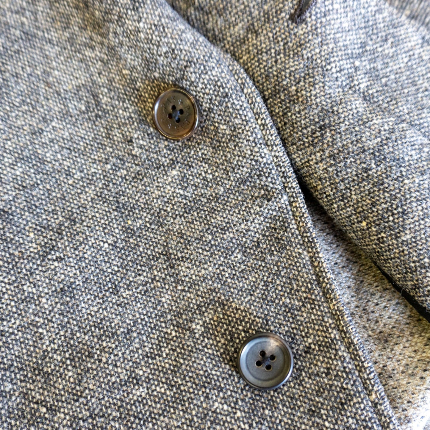 Papas Plus Bottoli Tweed Wool Balmacaan Coat Size M