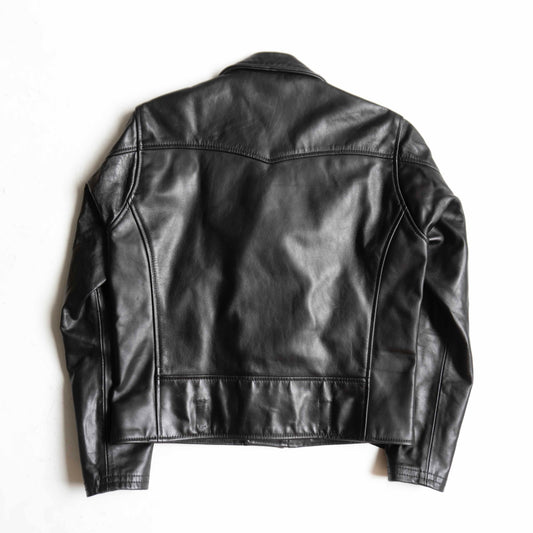 KADOYA Black Leather Double Riders Jacket Size L