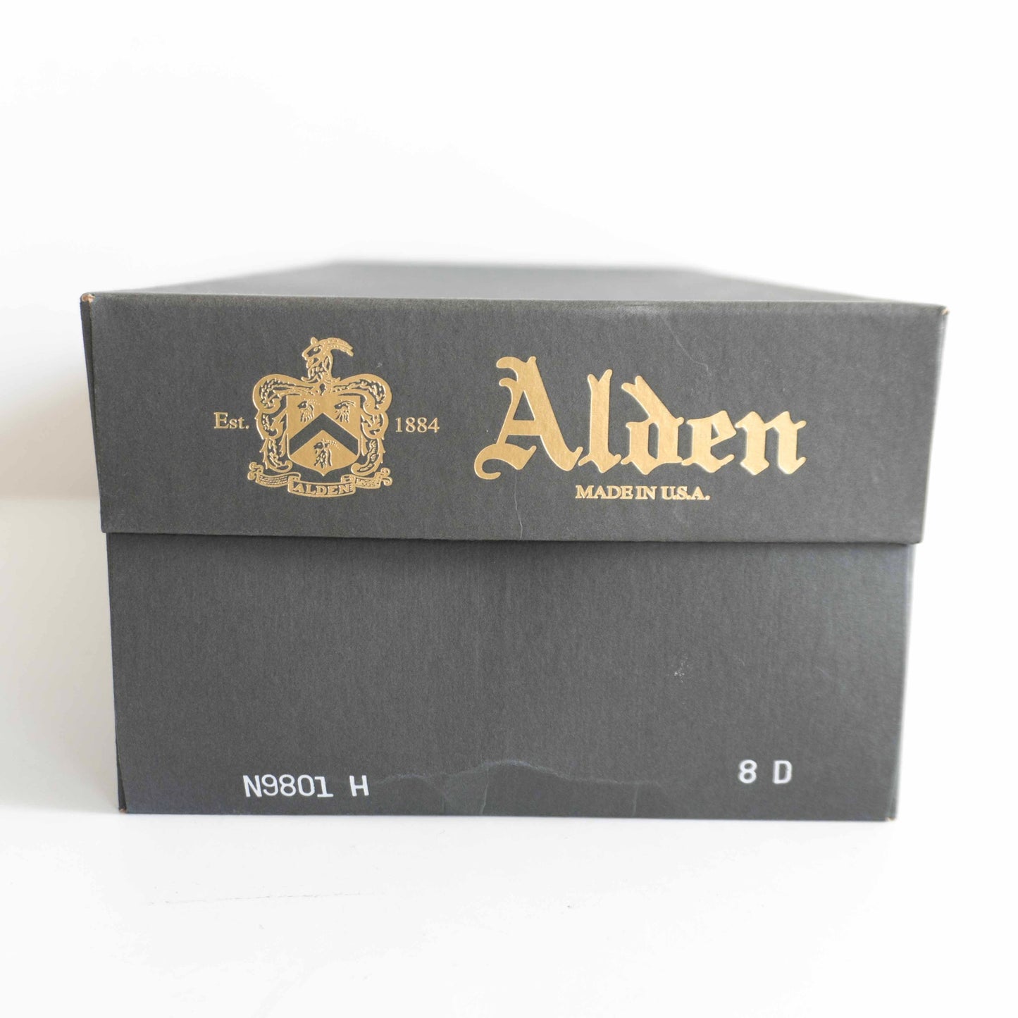 ALDEN N9801H Military Plain Toe Boots Calf Leather Size 8D