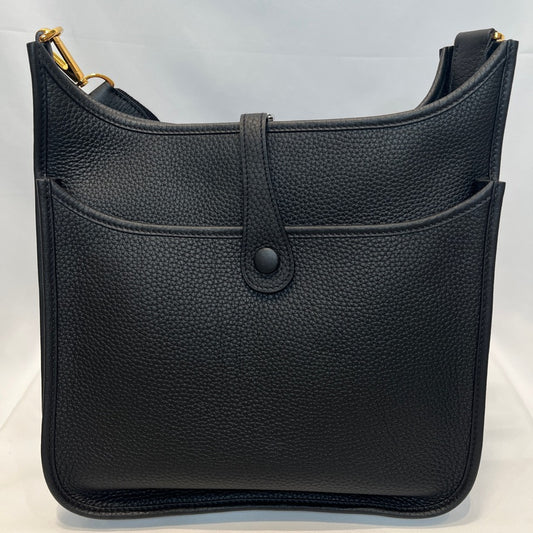 Hermes Evelyne PM Taurillon Clemence Bag Black Size ONE SIZE
