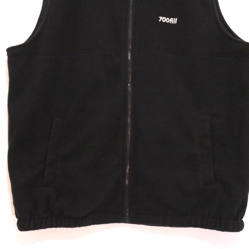 700fill Reversible Fleece Nylon Vest Black Size XL