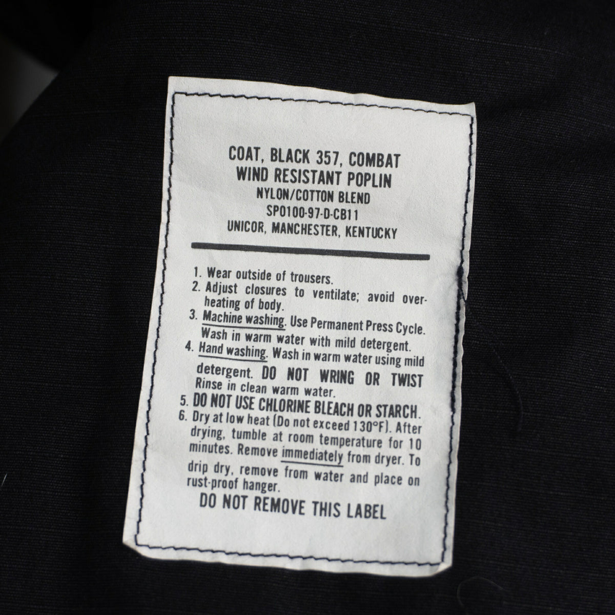 US ARMY '97 Black357 BDU Ripstop Jacket Size MEDIUM-REGULAR