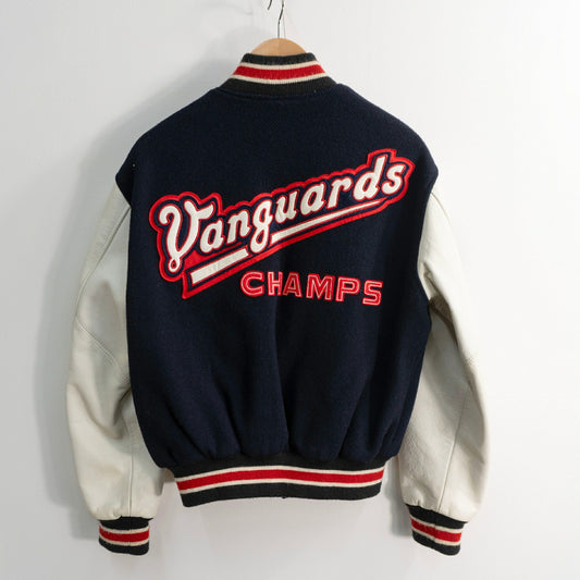 VAN JAC Leather Sleeve Stadium Jumper Patches Size M