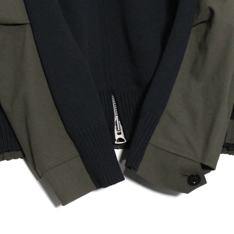 sacai 26SS Weathercloth Knit Blouson Olive Navy Size 3