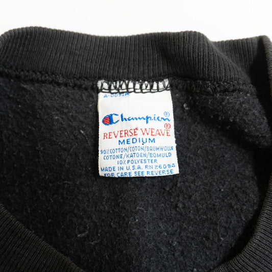 CHAMPION 90s Black Reverse Weave Sweatshirt Size M