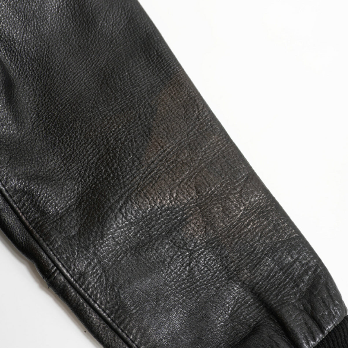 VAN JAC Black Leather Sleeve Patch Size M