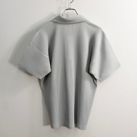HOMME PLISSE ISSEY MIYAKE Pleated Polo Light Gray Size 4