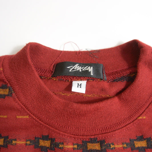 OLD STUSSY 80s USA Made All-Over Print T-Shirt Size M